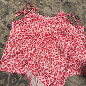 SHEIN Pink Leopard Print Pajama Set